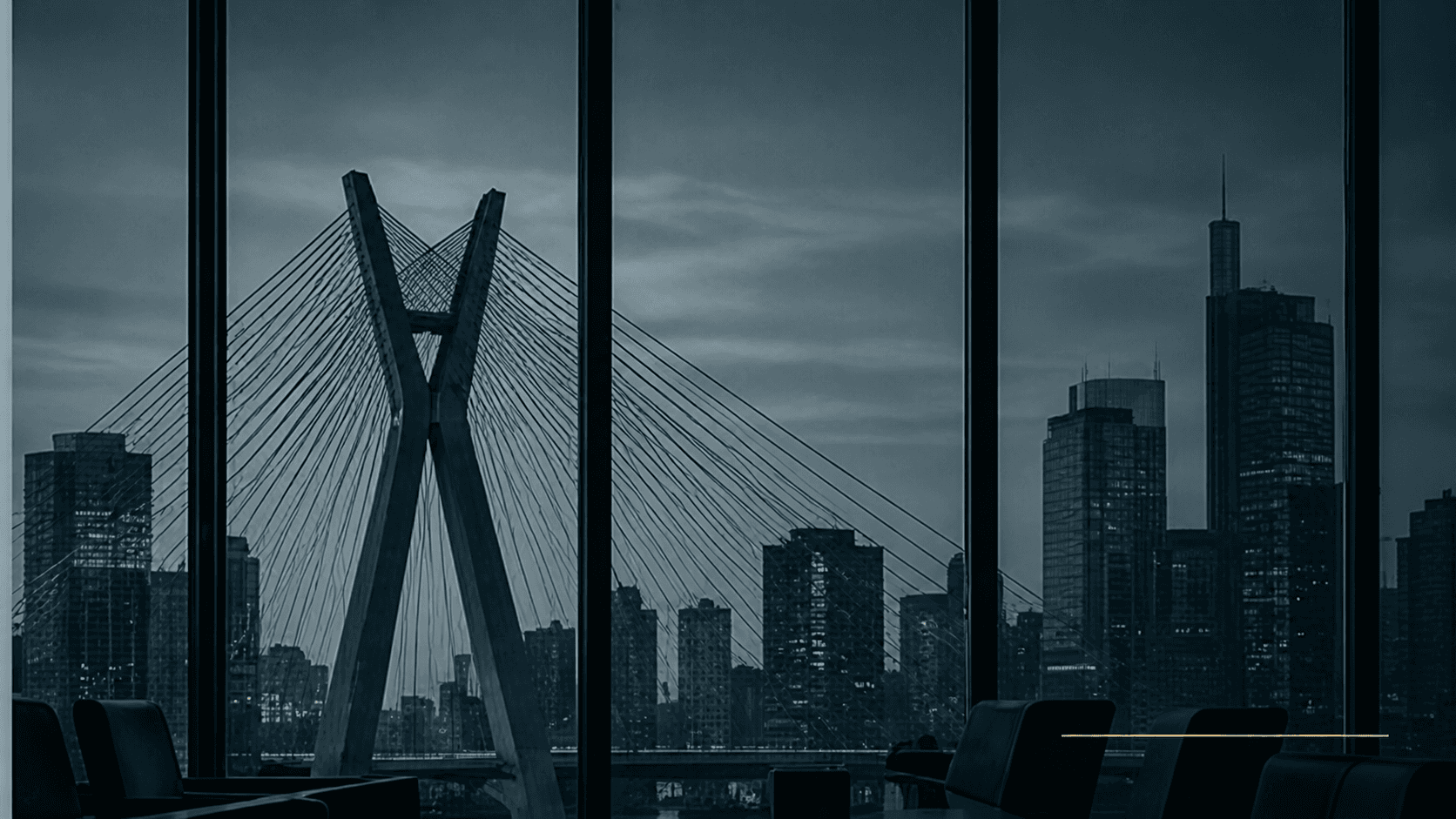 Sala de reunião com vista urbana